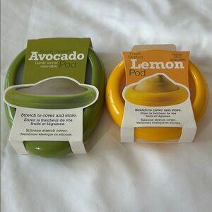 Avocado and Lemon Pod Set - Green and Yellow